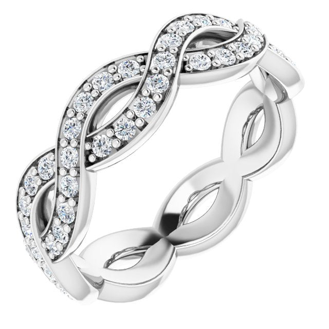 0.72 ct. Round Diamond Infinity Style Eternity Band-VIRABYANI
